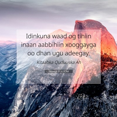 Picture 07 - Bilowgii 31:6 SOM - Idinkuna waad og tihiin inaan aabbihiin xooggayga - Bible Verse Picture