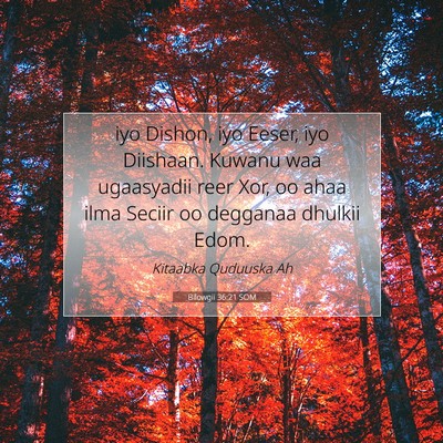 Picture 07 - Bilowgii 36:21 SOM - iyo Dishon, iyo Eeser, iyo Diishaan. Kuwanu waa - Bible Verse Picture