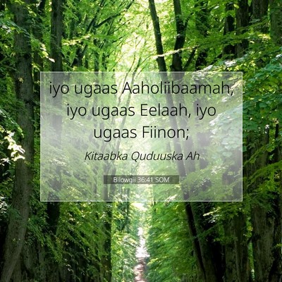 Picture 07 - Bilowgii 36:41 SOM - iyo ugaas Aaholiibaamah, iyo ugaas Eelaah, iyo - Bible Verse Picture