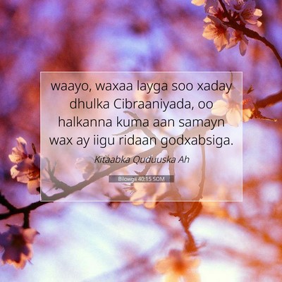 Picture 07 - Bilowgii 40:15 SOM - waayo, waxaa layga soo xaday dhulka Cibraaniyada, - Bible Verse Picture