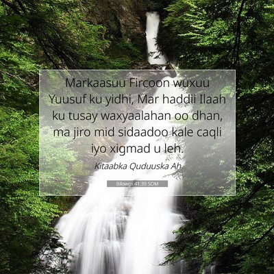 Picture 07 - Bilowgii 41:39 SOM - Markaasuu Fircoon wuxuu Yuusuf ku yidhi, Mar - Bible Verse Picture