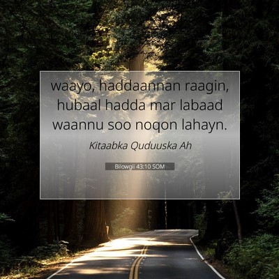 Picture 07 - Bilowgii 43:10 SOM - waayo, haddaannan raagin, hubaal hadda mar labaad - Bible Verse Picture