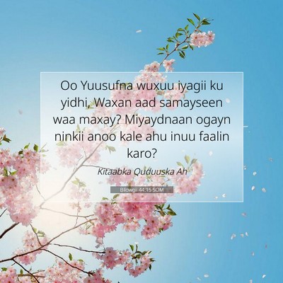 Picture 07 - Bilowgii 44:15 SOM - Oo Yuusufna wuxuu iyagii ku yidhi, Waxan aad - Bible Verse Picture