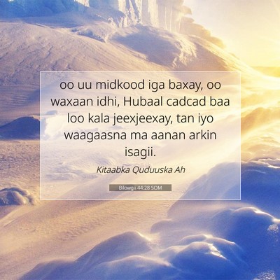 Picture 07 - Bilowgii 44:28 SOM - oo uu midkood iga baxay, oo waxaan idhi, Hubaal - Bible Verse Picture