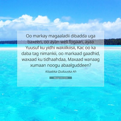 Picture 07 - Bilowgii 44:4 SOM - Oo markay magaaladii dibadda uga baxeen, oo ayan - Bible Verse Picture