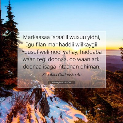 Picture 07 - Bilowgii 45:28 SOM - Markaasaa Israa'iil wuxuu yidhi, Igu filan mar - Bible Verse Picture