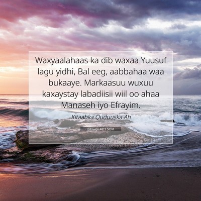 Picture 07 - Bilowgii 48:1 SOM - Waxyaalahaas ka dib waxaa Yuusuf lagu yidhi, Bal - Bible Verse Picture