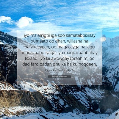 Picture 07 - Bilowgii 48:16 SOM - iyo malaa'igtii iga soo samatabbixisay xumaato oo - Bible Verse Picture