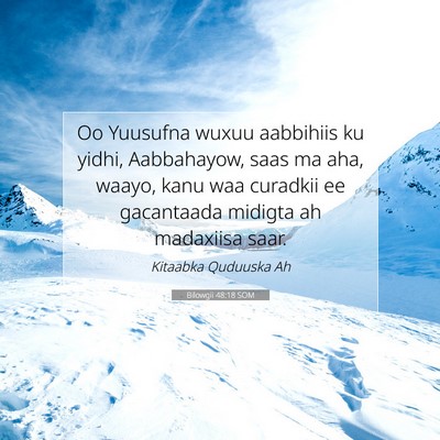 Picture 07 - Bilowgii 48:18 SOM - Oo Yuusufna wuxuu aabbihiis ku yidhi, Aabbahayow, - Bible Verse Picture