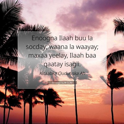 Picture 07 - Bilowgii 5:24 SOM - Enoogna Ilaah buu la socday; waana la waayay; - Bible Verse Picture