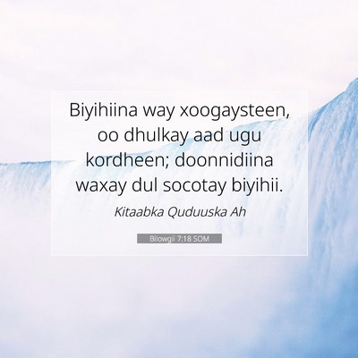 Picture 07 - Bilowgii 7:18 SOM - Biyihiina way xoogaysteen, oo dhulkay aad ugu - Bible Verse Picture