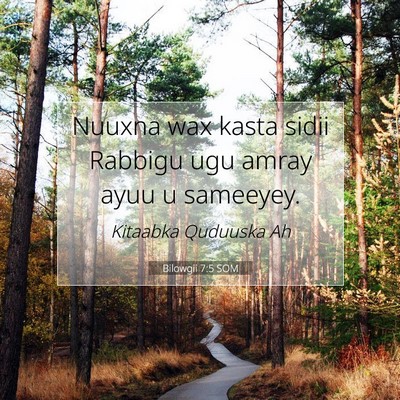 Picture 07 - Bilowgii 7:5 SOM - Nuuxna wax kasta sidii Rabbigu ugu amray ayuu u - Bible Verse Picture