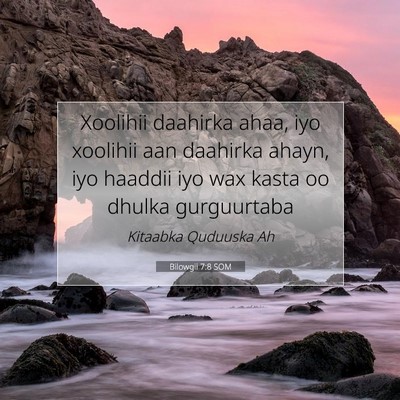 Picture 07 - Bilowgii 7:8 SOM - Xoolihii daahirka ahaa, iyo xoolihii aan daahirka - Bible Verse Picture