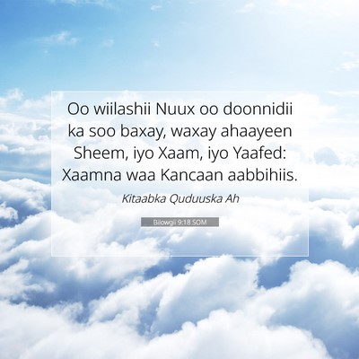 Picture 07 - Bilowgii 9:18 SOM - Oo wiilashii Nuux oo doonnidii ka soo baxay, - Bible Verse Picture