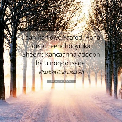 Picture 07 - Bilowgii 9:27 SOM - Ilaah ha fidiyo Yaafed, Hana dego teendhooyinka - Bible Verse Picture