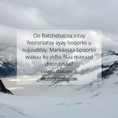 Picture 07 - Boqorradii Kowaad 1:16 SOM - Oo Batshebacna intay foororsatay ayay boqorkii u - Bible Verse Picture