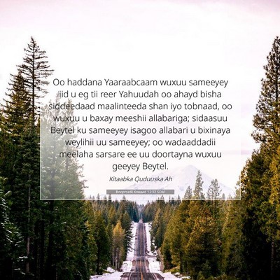 Picture 07 - Boqorradii Kowaad 12:32 SOM - Oo haddana Yaaraabcaam wuxuu sameeyey iid u eg - Bible Verse Picture