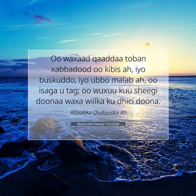 Picture 07 - Boqorradii Kowaad 14:3 SOM - Oo waxaad qaaddaa toban xabbadood oo kibis ah, - Bible Verse Picture