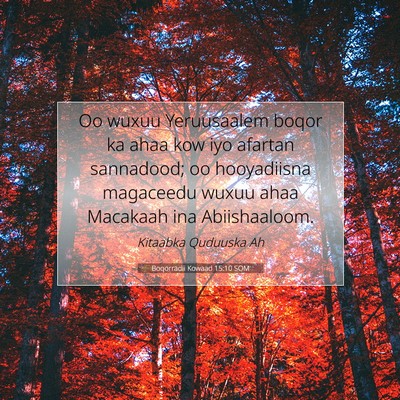 Picture 07 - Boqorradii Kowaad 15:10 SOM - Oo wuxuu Yeruusaalem boqor ka ahaa kow iyo - Bible Verse Picture