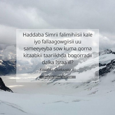 Picture 07 - Boqorradii Kowaad 16:20 SOM - Haddaba Simrii falimihiisii kale iyo - Bible Verse Picture