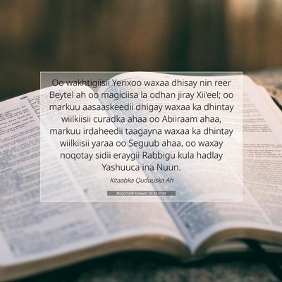 Picture 07 - Boqorradii Kowaad 16:34 SOM - Oo wakhtigiisii Yerixoo waxaa dhisay nin reer - Bible Verse Picture