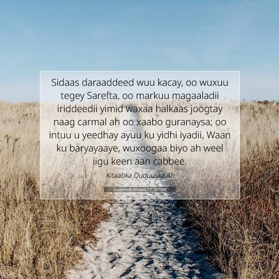 Picture 07 - Boqorradii Kowaad 17:10 SOM - Sidaas daraaddeed wuu kacay, oo wuxuu tegey - Bible Verse Picture