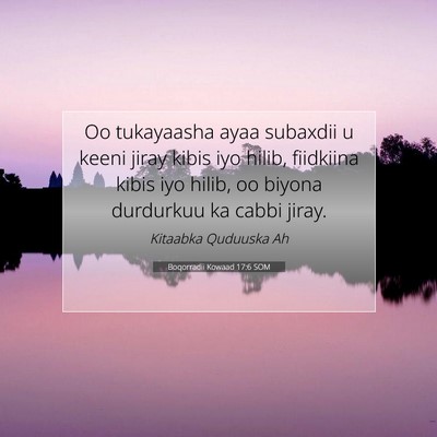 Picture 07 - Boqorradii Kowaad 17:6 SOM - Oo tukayaasha ayaa subaxdii u keeni jiray kibis - Bible Verse Picture