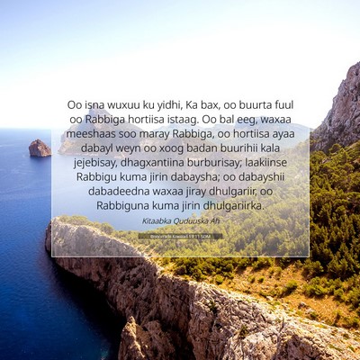 Picture 07 - Boqorradii Kowaad 19:11 SOM - Oo isna wuxuu ku yidhi, Ka bax, oo buurta fuul oo - Bible Verse Picture