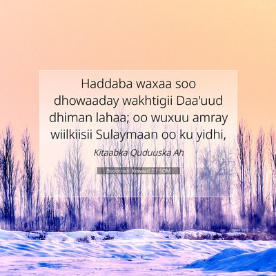 Picture 07 - Boqorradii Kowaad 2:1 SOM - Haddaba waxaa soo dhowaaday wakhtigii Daa'uud - Bible Verse Picture