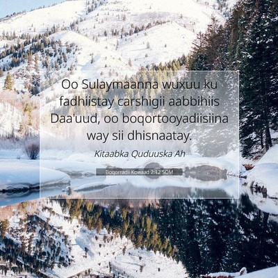 Picture 07 - Boqorradii Kowaad 2:12 SOM - Oo Sulaymaanna wuxuu ku fadhiistay carshigii - Bible Verse Picture