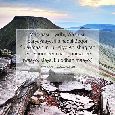 Picture 07 - Boqorradii Kowaad 2:17 SOM - Markaasuu yidhi, Waan ku baryayaaye, iila hadal - Bible Verse Picture