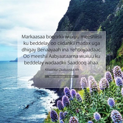 Picture 07 - Boqorradii Kowaad 2:35 SOM - Markaasaa boqorkii wuxuu meeshiisii ku beddelay - Bible Verse Picture