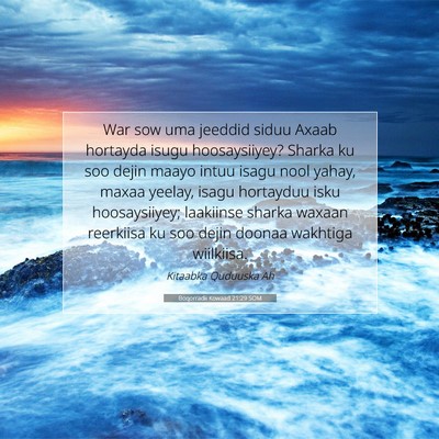 Picture 07 - Boqorradii Kowaad 21:29 SOM - War sow uma jeeddid siduu Axaab hortayda isugu - Bible Verse Picture