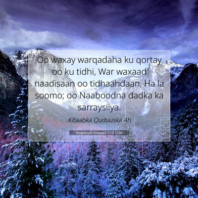 Picture 07 - Boqorradii Kowaad 21:9 SOM - Oo waxay warqadaha ku qortay oo ku tidhi, War - Bible Verse Picture