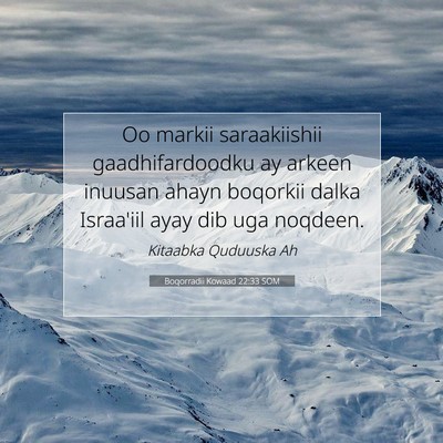 Picture 07 - Boqorradii Kowaad 22:33 SOM - Oo markii saraakiishii gaadhifardoodku ay arkeen - Bible Verse Picture