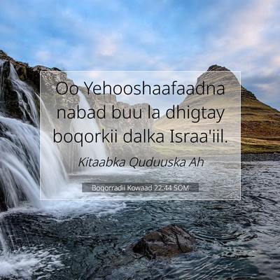 Picture 07 - Boqorradii Kowaad 22:44 SOM - Oo Yehooshaafaadna nabad buu la dhigtay boqorkii - Bible Verse Picture
