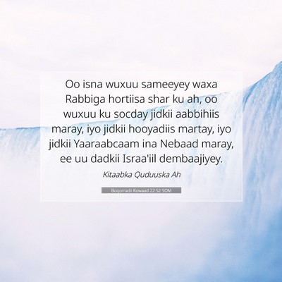 Picture 07 - Boqorradii Kowaad 22:52 SOM - Oo isna wuxuu sameeyey waxa Rabbiga hortiisa shar - Bible Verse Picture