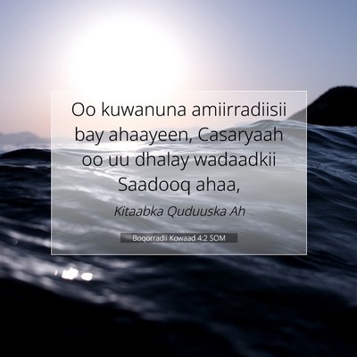 Picture 07 - Boqorradii Kowaad 4:2 SOM - Oo kuwanuna amiirradiisii bay ahaayeen, Casaryaah - Bible Verse Picture