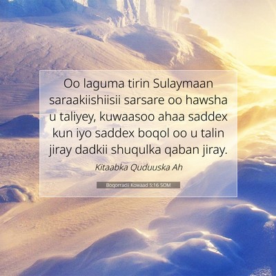 Picture 07 - Boqorradii Kowaad 5:16 SOM - Oo laguma tirin Sulaymaan saraakiishiisii sarsare - Bible Verse Picture