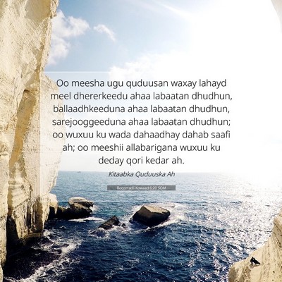 Picture 07 - Boqorradii Kowaad 6:20 SOM - Oo meesha ugu quduusan waxay lahayd meel - Bible Verse Picture