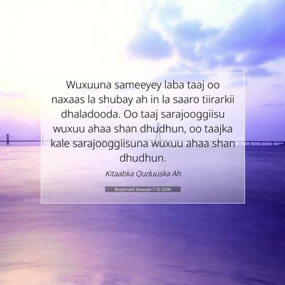 Picture 07 - Boqorradii Kowaad 7:16 SOM - Wuxuuna sameeyey laba taaj oo naxaas la shubay ah - Bible Verse Picture