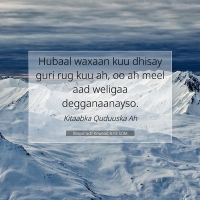 Picture 07 - Boqorradii Kowaad 8:13 SOM - Hubaal waxaan kuu dhisay guri rug kuu ah, oo ah - Bible Verse Picture