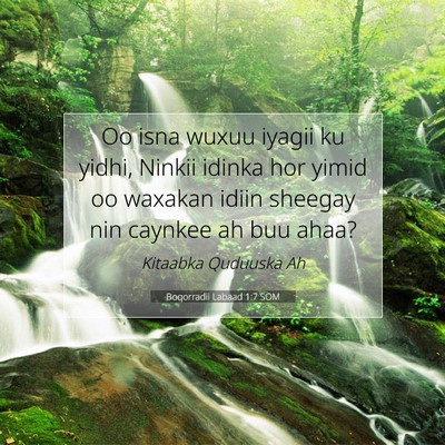 Picture 07 - Boqorradii Labaad 1:7 SOM - Oo isna wuxuu iyagii ku yidhi, Ninkii idinka hor - Bible Verse Picture