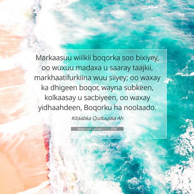 Picture 07 - Boqorradii Labaad 11:12 SOM - Markaasuu wiilkii boqorka soo bixiyey, oo wuxuu - Bible Verse Picture