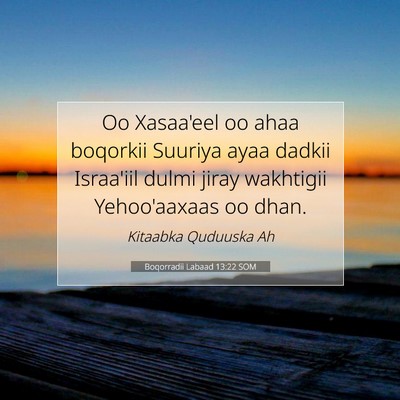 Picture 07 - Boqorradii Labaad 13:22 SOM - Oo Xasaa'eel oo ahaa boqorkii Suuriya ayaa dadkii - Bible Verse Picture