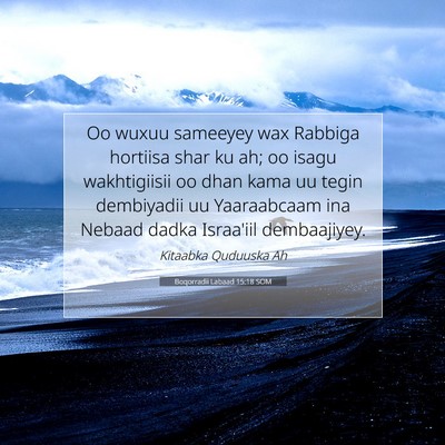 Picture 07 - Boqorradii Labaad 15:18 SOM - Oo wuxuu sameeyey wax Rabbiga hortiisa shar ku - Bible Verse Picture