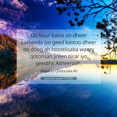 Picture 07 - Boqorradii Labaad 17:10 SOM - Oo buur kasta oo dheer korkeeda iyo geed kastoo - Bible Verse Picture