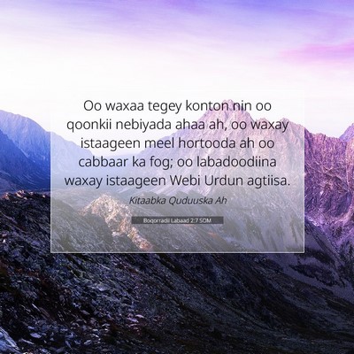 Picture 07 - Boqorradii Labaad 2:7 SOM - Oo waxaa tegey konton nin oo qoonkii nebiyada - Bible Verse Picture