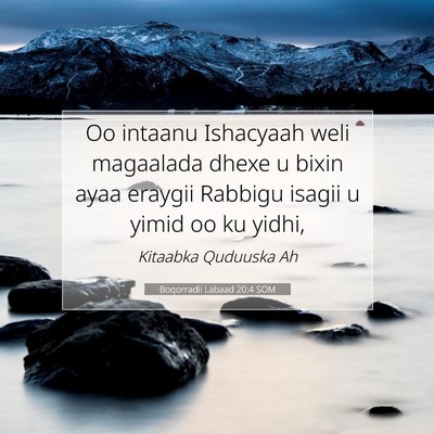 Picture 07 - Boqorradii Labaad 20:4 SOM - Oo intaanu Ishacyaah weli magaalada dhexe u bixin - Bible Verse Picture