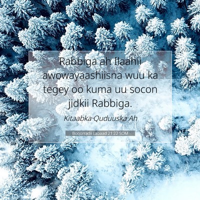 Picture 07 - Boqorradii Labaad 21:22 SOM - Rabbiga ah Ilaahii awowayaashiisna wuu ka tegey - Bible Verse Picture
